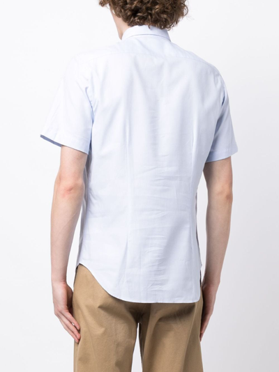 Shop Paul Smith Short-sleeve Cotton Shirt In Blau