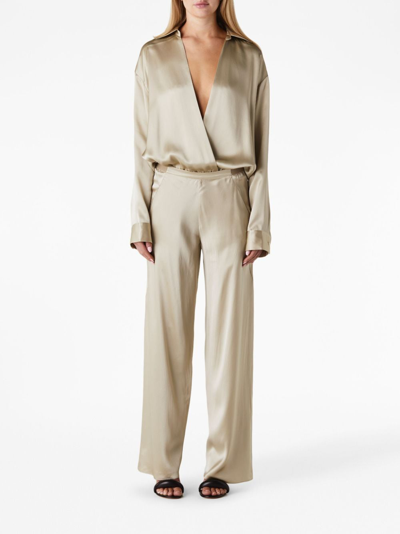 Christopher Esber Long-sleeve Silk Shirt In Nude