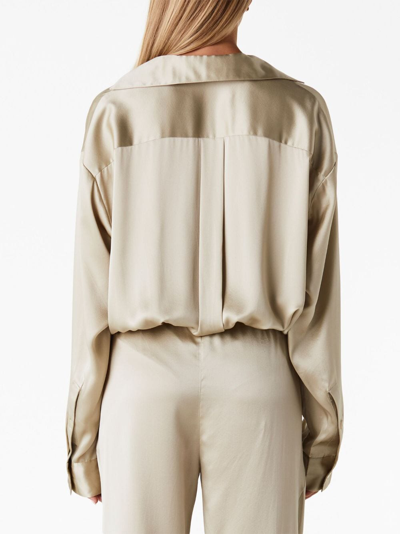 Christopher Esber Long-sleeve Silk Shirt In Nude