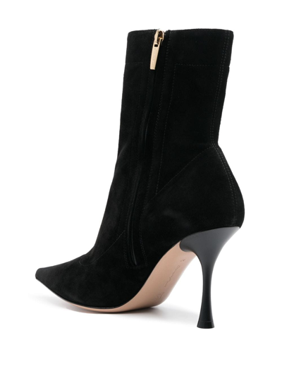 Shop Gianvito Rossi Dunn 90mm Suede Ankle Boots In Schwarz