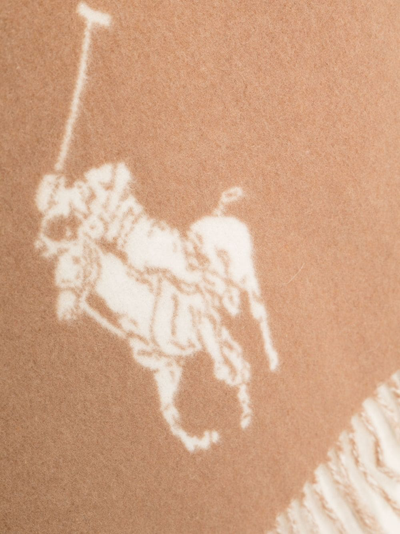 Shop Polo Ralph Lauren Polo Pony-motif Scarf In Braun