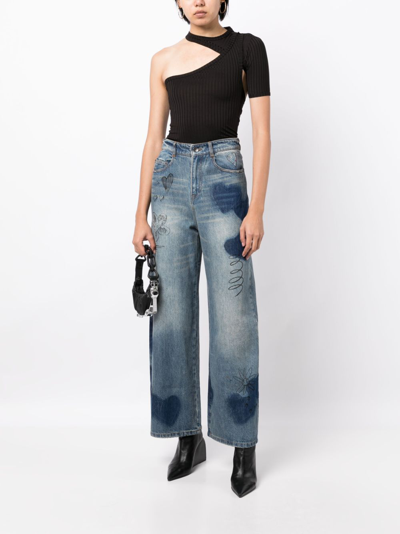 Shop Jnby High-waist Wide-leg Jeans In Blau