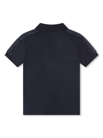 Shop Bosswear Logo-patch Short-sleeve Polo Shirt In Blau