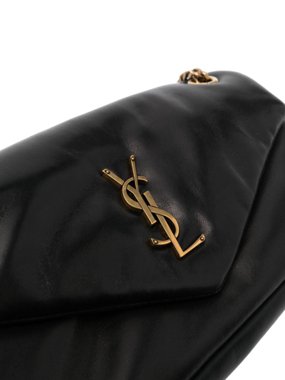 Saint Laurent Calypso Logo-plaque Shoulder Bag In Schwarz
