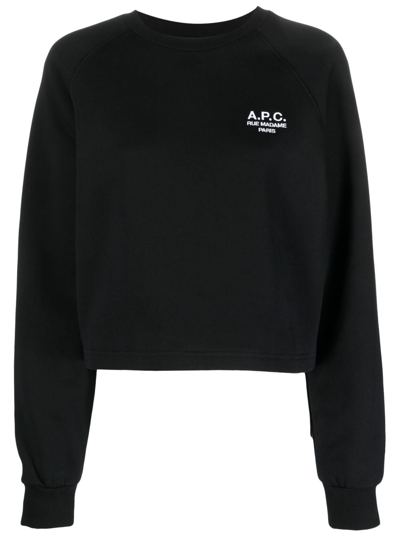 Shop Apc Oona Logo-embroidered Sweatshirt In Black