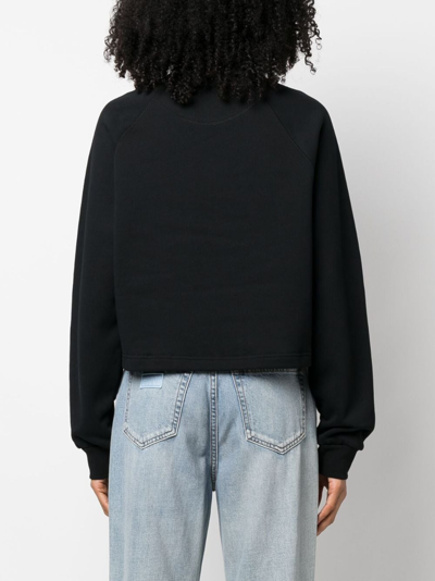 Apc A.p.c. Logo Embroidered Crewneck Sweatshirt In Black