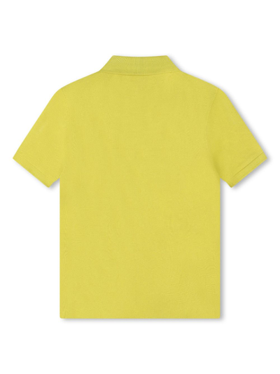 Shop Bosswear Logo-print Cotton Polo Shirt In Gelb