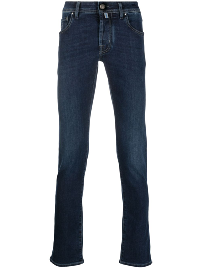 Shop Jacob Cohen Low-rise Slim-fit Jeans In Blau