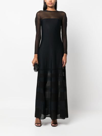 Polo Ralph Lauren Semi-sheer Maxi Dress In Schwarz