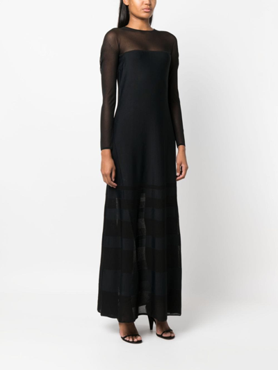 Polo Ralph Lauren Semi-sheer Maxi Dress In Schwarz