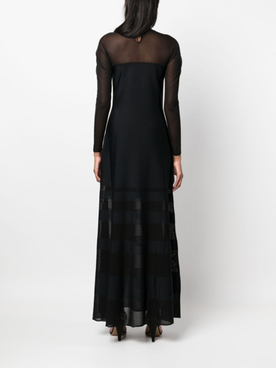 Polo Ralph Lauren Semi-sheer Maxi Dress In Schwarz