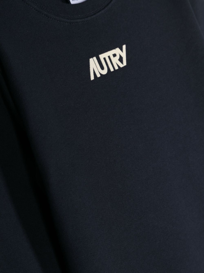 Shop Autry Logo-print Cotton Sweatshirt In Blau