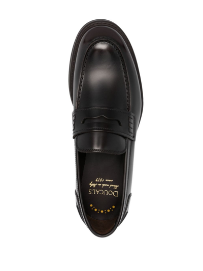 Shop Doucal's Penny-slot Leather Loafers In Braun