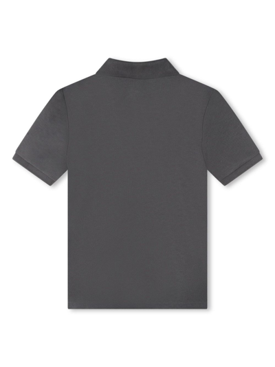 Shop Bosswear Logo-print Short-sleeve Polo Shirt In Grau