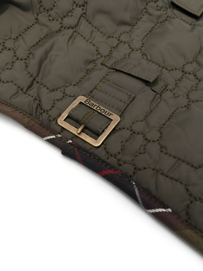 Shop Barbour Logo-engraved Quilted Dog Coat In Green