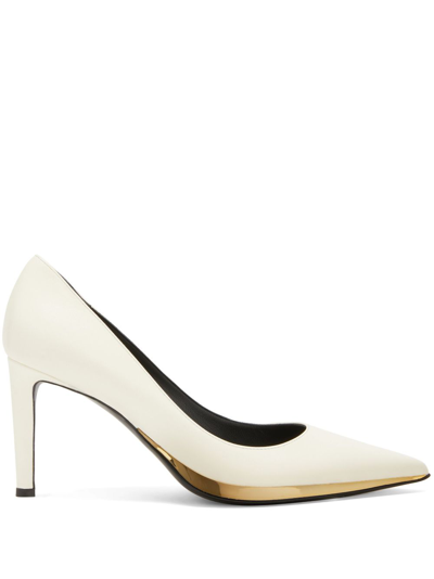 Shop Giuseppe Zanotti Virgyn 85mm Pointed-toe Pumps In Weiss