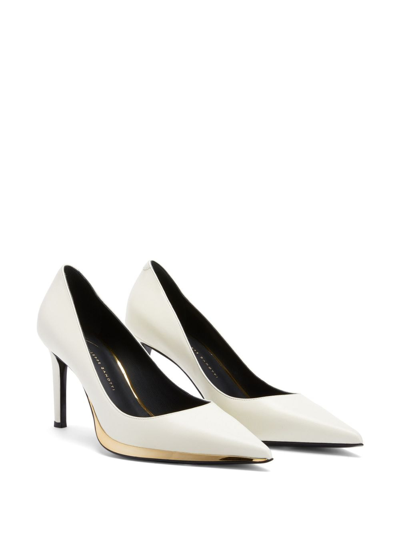 Shop Giuseppe Zanotti Virgyn 85mm Pointed-toe Pumps In Weiss