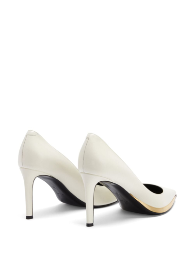 Shop Giuseppe Zanotti Virgyn 85mm Pointed-toe Pumps In Weiss