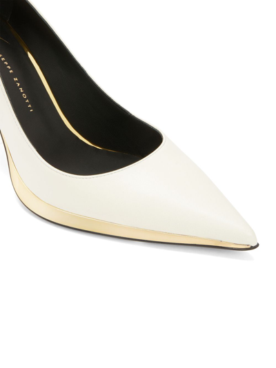 Shop Giuseppe Zanotti Virgyn 85mm Pointed-toe Pumps In Weiss