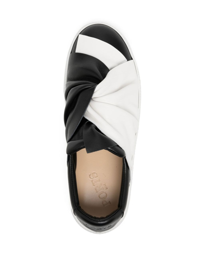 Shop Ports 1961 Knot-detail Slip-on Sneakers In Black
