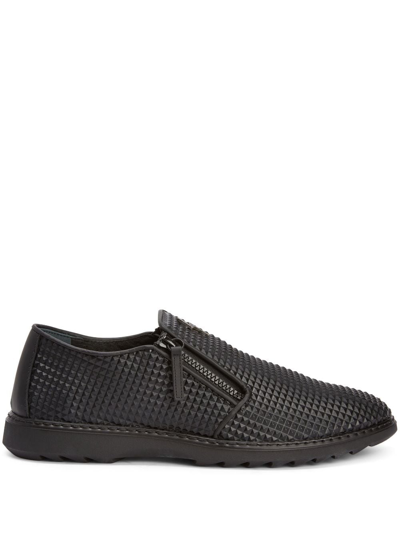 Shop Giuseppe Zanotti Cooper Flat Leather Loafers In Black