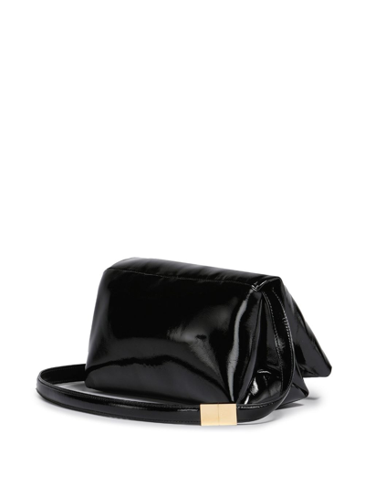Marni Small Prisma Patent Shoulder Bag In Black