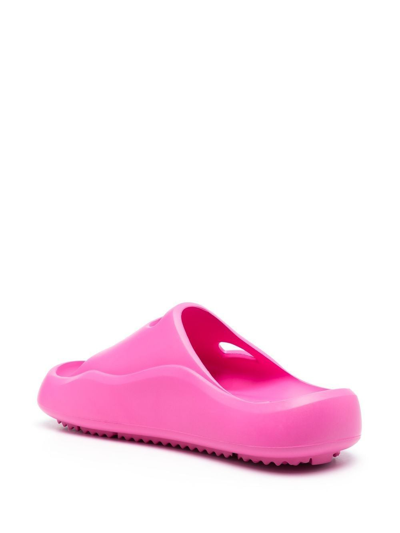 Shop Off-white Meteor Rubber Slides In 3232 Fuchsia