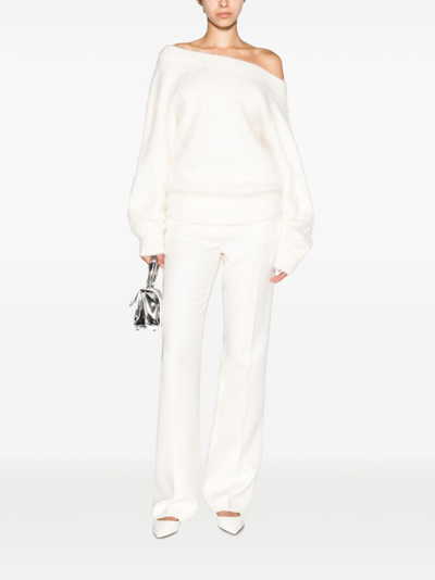 Shop Valentino High-waist Tailored Trousers In White