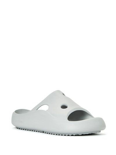 Shop Off-white Meteor Chunky Cut-out Slides In Light Grey