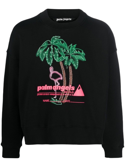 Shop Palm Angels Ski Club Logo-print Sweatshirt In 1084 Black Multicolor