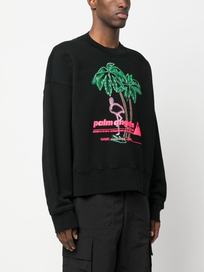 Shop Palm Angels Ski Club Logo-print Sweatshirt In 1084 Black Multicolor