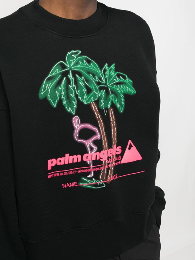 Shop Palm Angels Ski Club Logo-print Sweatshirt In 1084 Black Multicolor