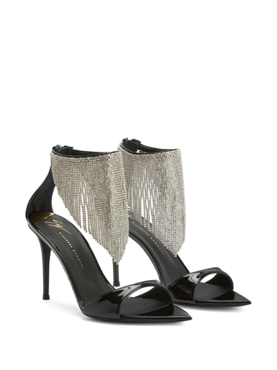Giuseppe Zanotti Intriigo Crysta Sandals In Black In Schwarz