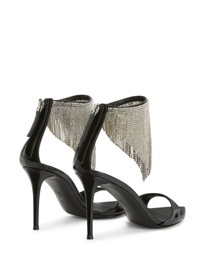 Giuseppe Zanotti Intriigo Crysta Sandals In Black In Schwarz