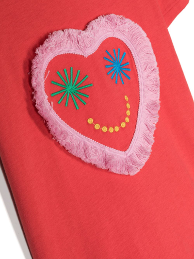 Shop Stella Mccartney Heart-motif Cotton T-shirt In Rot
