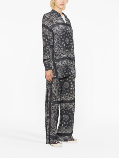 Golden Goose Bandana-print Button-front Pajama Shirt In Grau