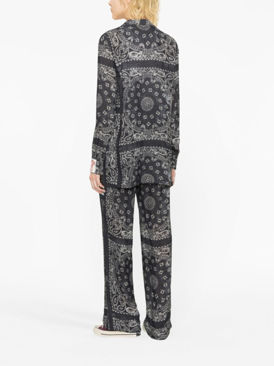 Golden Goose Bandana-print Button-front Pajama Shirt In Grau