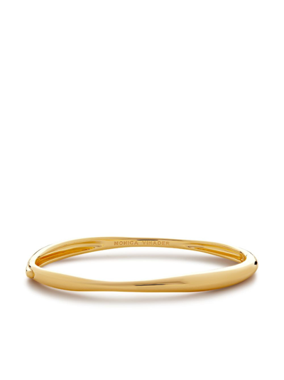 Shop Monica Vinader Nura Reef Thin Bangle Bracelet In Gold