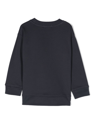 Shop Stella Mccartney Logo-embossed Cotton Sweatshirt In Blau