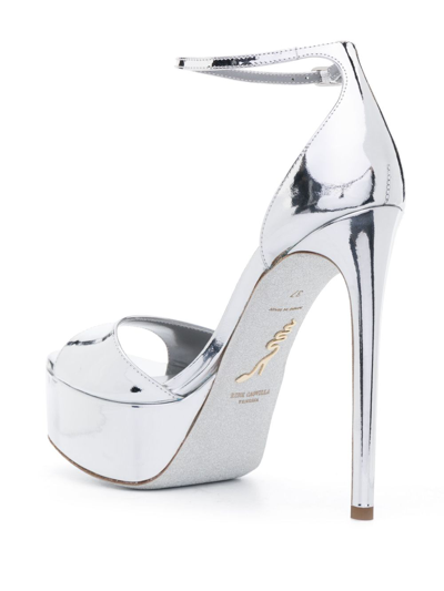 Shop René Caovilla 135mm Platform Sandals In Silber