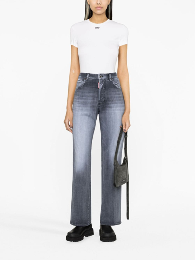 Shop Dsquared2 High-rise Straight-leg Jeans In Schwarz