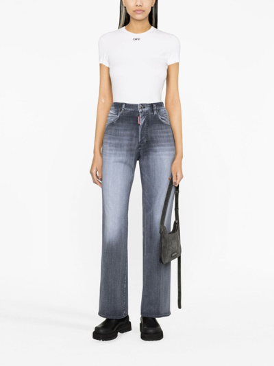 Dsquared2 High-rise Straight-leg Jeans In Schwarz