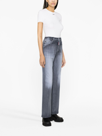 Dsquared2 High-rise Straight-leg Jeans In Schwarz