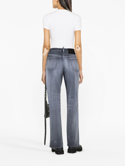 Shop Dsquared2 High-rise Straight-leg Jeans In Schwarz