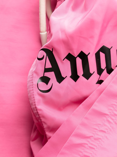 Shop Palm Angels Logo-print Swim Shorts In Rosa