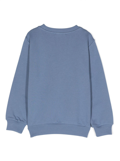 Balmain Logo-print Cotton Sweatshirt In Blau