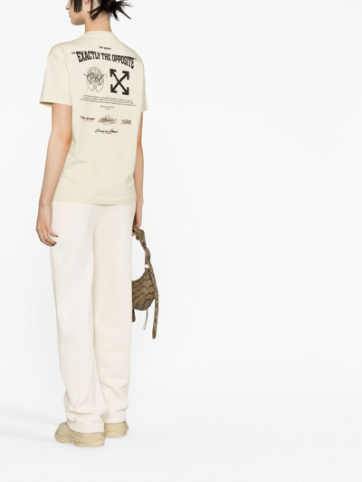 Off-white The Opposite Casual T-shirt In 6110 Beige Black