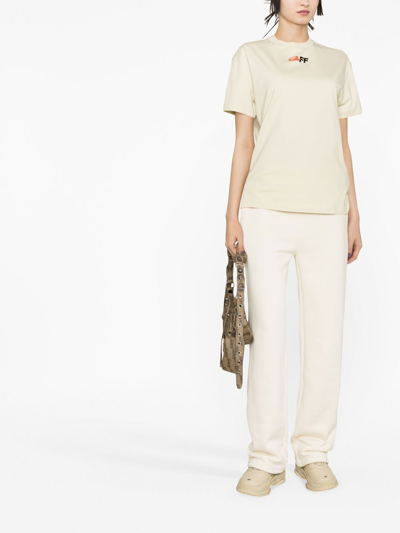 Off-white The Opposite Casual T-shirt In 6110 Beige Black