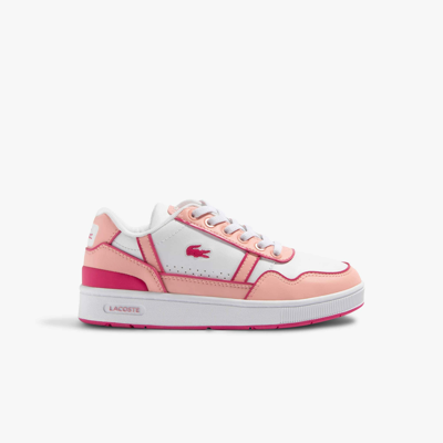 Shop Lacoste Kidsâ Contrast Sole T-clip Sneakers - 1 In White