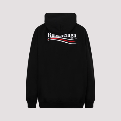 Shop Balenciaga Large Fit Hoodie Sweatshirt In Black